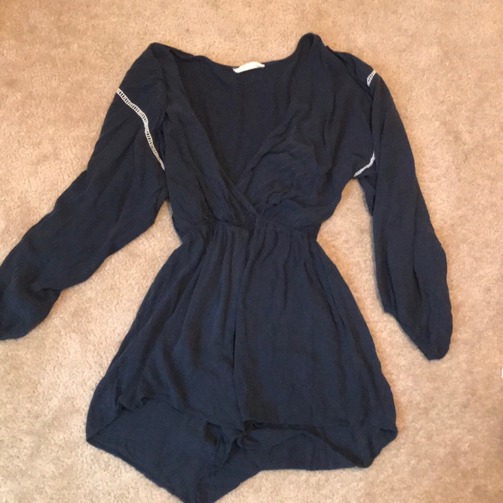 Boutique Navy Romper